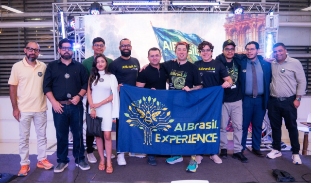 Grupo de membros do AI Brasil reunido em um capítulo regional